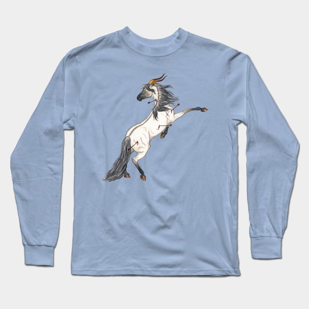 Halloween Horse Long Sleeve T-Shirt by Earthy Fauna & Flora
